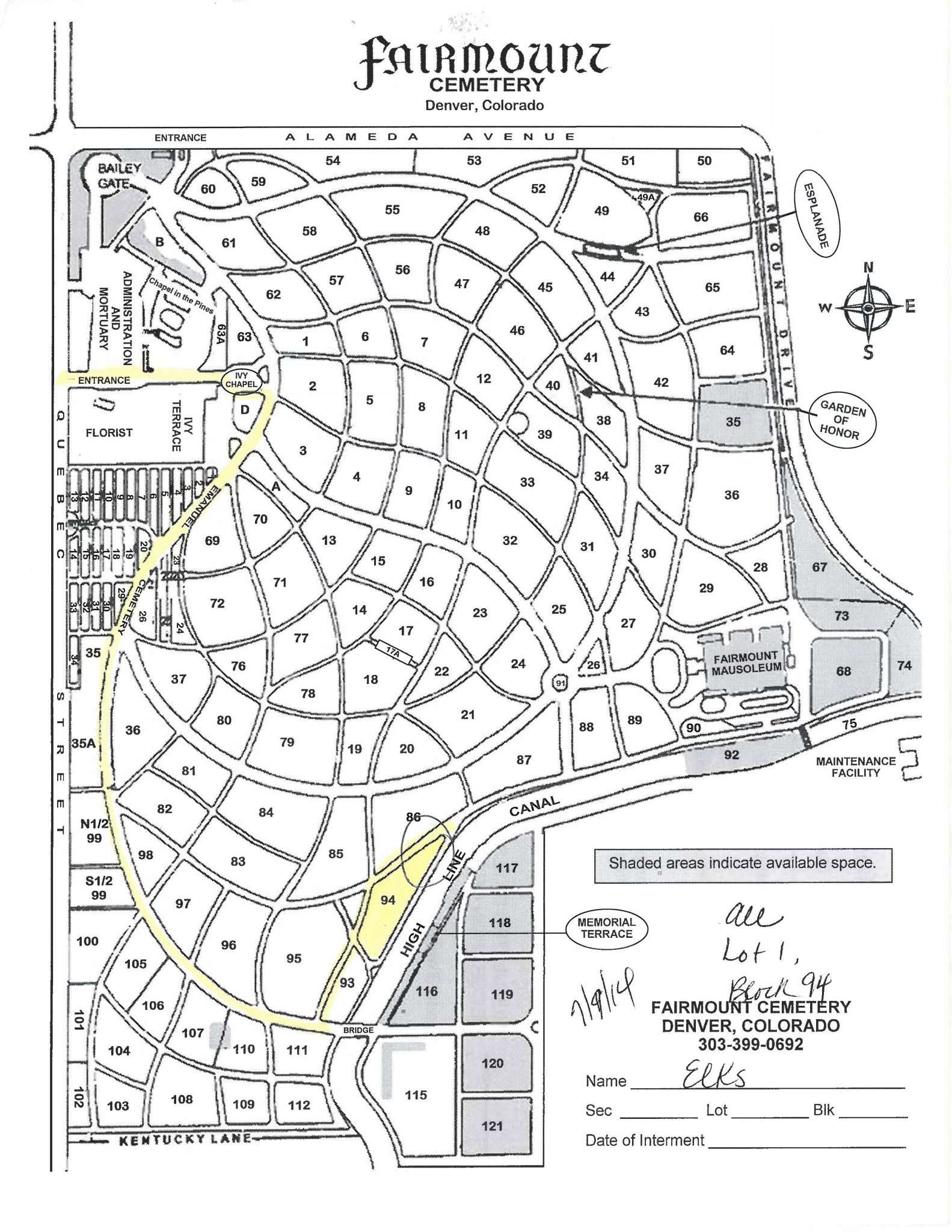 Fairmount Cemetery Plots For Sale – Denver Elks #17